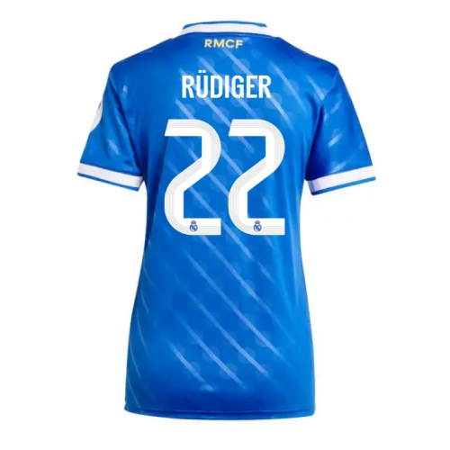 Billige Fotballdrakt Real Madrid Antonio Rudiger #22 Replika Tredjedrakt Dame 2025-26 Kortermet Billige Fotballdrakt Real Madrid Antonio Rudiger #22 Replika Tredjedrakt Dame 2025-26 Kortermet